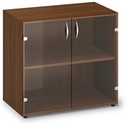Dulap din sticlă joasă ProOffice 80 x 45,8 x 73,5 cm, nuc