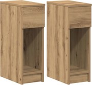 vidaXL Noptiere cu sertar 2 buc Stejar artizanal 20x36x60 cm