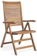 Scaun de gradina cu spatar reglabil, lemn de acacia, maro, 57,5x70x111 cm, Noemi Yes