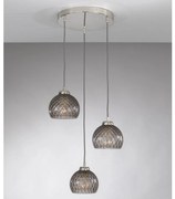 Lustra moderna cu 3 pendule design italian 10003 fumuriu
