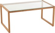 Masuta de cafea NATURELE cu blat de sticla 90x50 cm, maro