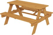 AIYAPLAY Set mobilier de exterior pentru copii, masă de picnic pentru copii cu bănci, structură din lemn masiv, lemn natural | Aosom Romania