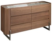 Comoda 6 sertare deosebita design LUX Walnut-Marble