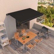 vidaXL Copertină retractabilă manual, antracit, 400x350 cm