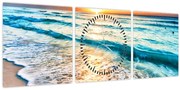 Tablou - Plaja de la mare (cu ceas) (90x30 cm)