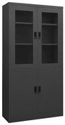 vidaXL Dulap de birou, antracit, 90x40x180 cm, oțel