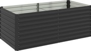 Outsunny Jardinieră ridicată galvanizată dreptunghiulară pentru exterior - fund deschis - 160 x 80 x 60 cm, gri | Aosom Romania