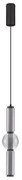 Pendul LED modern, Metal, Negru, Sticla, Fumurie, Ulon