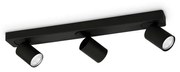 Plafoniera cu 3 spoturi directionabile RUDY PL3 NERO 229058 IDL