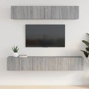 vidaXL Set dulapuri TV, 5 piese, gri sonoma, lemn prelucrat