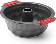 Forma de copt chec Lekue 1009476, Ø26,5 cm, Acoperire ceramica antiaderenta, Otel carbon, +4°C / +240°C, Negru/rosu
