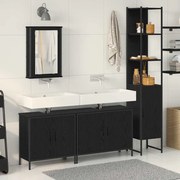 vidaXL Set de mobilier pentru baie 4 pcs Negru 33 x 33 x 185.5 cm