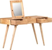 vidaXL Masă de toaletă cu oglindă, 112x45x76 cm, lemn masiv acacia