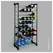 Raft pentru sticle de vin negru din metal număr sticle 50 Barbera – Metaltex
