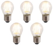 Set de 5 becuri LED E27 reglabile P45 4W 330lm 2100K