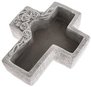 Decorațiune funerară Ghiveci de beton Cruce, 25 x7,5 x 21,5 cm