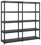 vidaXL Raft de depozitare cu 5 polițe, negru, 170x40x185 cm, plastic