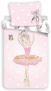 Lenjerie de pat pentru copii roz din bumbac pentru pat de o persoană 140x200 cm Ballerina – Jerry Fabrics