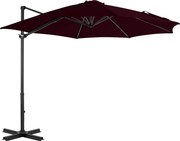 vidaXL Umbrelă consolă de grădină, stâlp din aluminiu, roșu, 300 cm