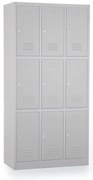 Dulap metalic - 9 cutii, 90 x 45 x 185 cm, inchidere cilindrica, gri - ral 7035