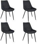 Set 4 buc. scaune sufragerie Deriva (negru). 1117260