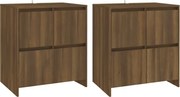 vidaXL Servante, 2 buc., stejar maro, 70x41x75 cm, lemn prelucrat