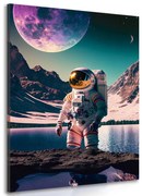 Tablou astronaut pe suprafața unei planete necunoscute