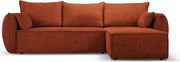 Coltar extensibil dreapta 4 locuri, Kaelle, Micadoni Home, BL, 252x165x87 cm, poliester chenille, caramiziu