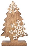 Decorațiune din lemn de mango 4Home Snowflake Tree, 33 cm