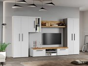 Set Mobilier Living Alb cu Stejar Auriu-Olaf-C14