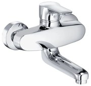 Baterie chiuveta bucatarie Kludi Objekta montare pe perete, pipa 115 mm, crom lucios