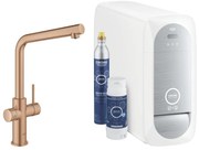 Grohe Blue Home Ondus Baterie de bucatarie cu sistem de filtrare, racire si acidulare, pipa L, cupru mat (brushed warm sunset)