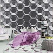 Fototapet - 3D hexagon (254x184 cm)