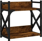 vidaXL Suport imprimantă 2 niveluri stejar fumuriu 40x20x40 cm lemn
