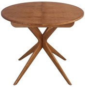 Masă de dining rotundă extensibilă cu aspect de lemn de stejar cu blat suplimentar ø 90 cm Jubi – Ragaba