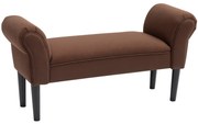 HOMCOM Banc Banquette Design Contemporan cu Braţe Curbate Confort Ridicat 102L x 36l x 51H cm Maro | Aosom Romania