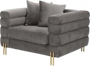 Fotoliu elegant design LUX York, catifea gri 114344 HZ