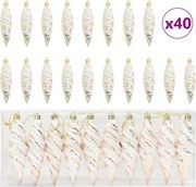 vidaXL Bola în formă de spirală de Crăciun 40 pcs Șampanie Plastic
