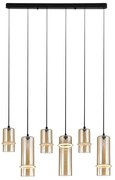 Lustra cu 6 pendule LED, CHAMPAGNE GLASS-BLACK, ZB-2536