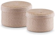 Coșuri rotunde pentru accesorii, mărunțișuri - 2 bucăți în set, ZELLER, natural