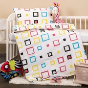 Lenjerie de pat din bumbac pentru pătuț Pătrat, 90 x 140 cm, 45 x 65 cm