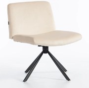 HR150 BAZĂ STEA Scaun Crem din Catifea cu Bază Neagră