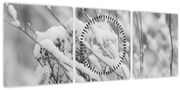 Tablou - Ramuri înzăpezite (cu ceas) (90x30 cm)
