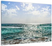 Tablou pe sticlă cu suprafața mării (70x50 cm)
