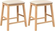 vidaXL Scaune de bar cu perne 2 buc din lemn masiv cauciuc
