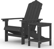vidaXL Scaun de grădină Adirondack cu masă, antracit, HDPE