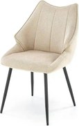 Scaun bej tapitat K543, stofa clasica/metal, 55x60x87 cm