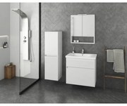 Dulap cu oglinda suspendat Drop Instinct alb 2 usi si raft 58 cm