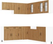 vidaXL Set dulap de bucătărie 11 piese „Kalmar” stejar artizanal lemn
