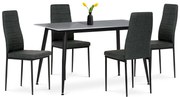 Set de masă Marble cu blat ceramic și 4 scaune, negru
